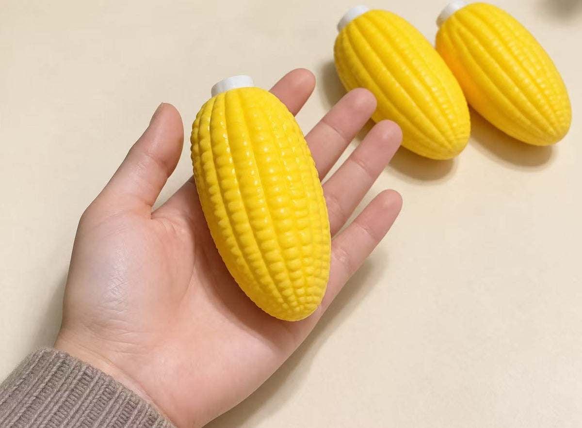 Corn squishy stress relief toy product infographic