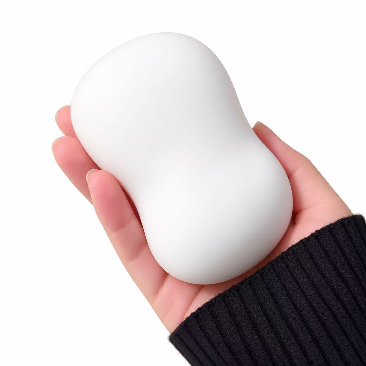Multiple white Bean Squishy Stress Balls with gift box packaging