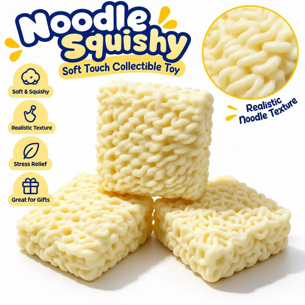 Noodle Squishy soft touch collectible toy with realistic noodle texture close-up