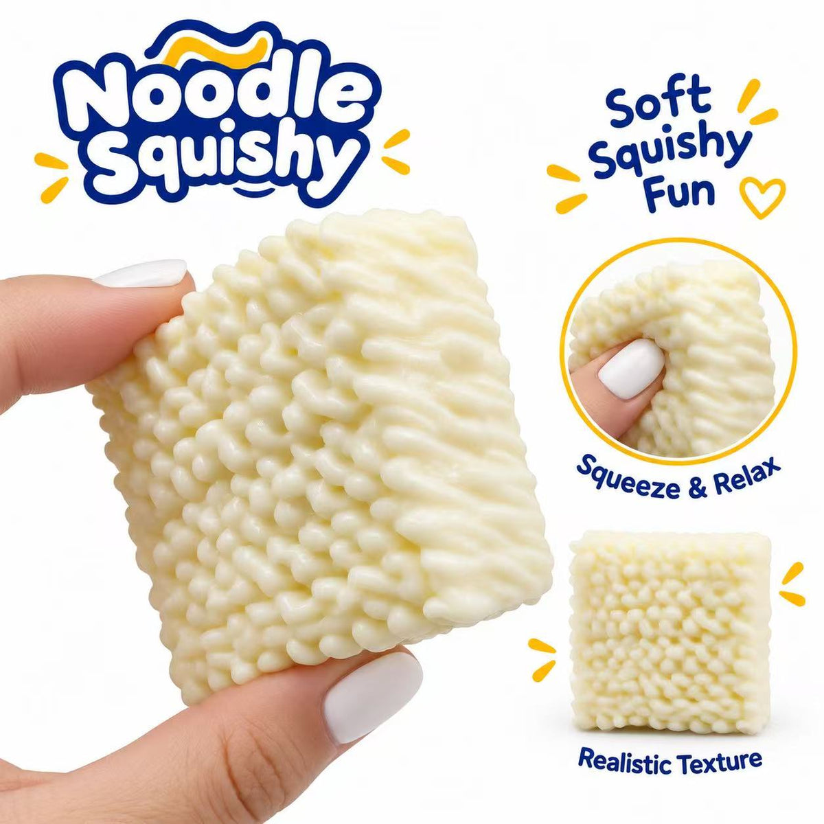 Noodle Squishy soft squishy fun - squeeze and relax with realistic texture detail