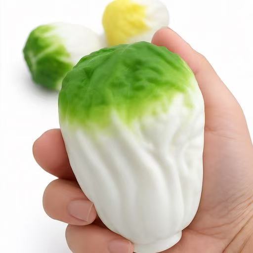 Crunchy Cabbage Squishy - custard pudding squishy variant being squeezed